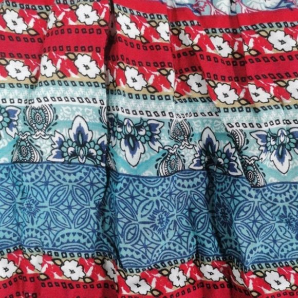 Boho Paisley Flounce Sleeve Backless Maxi Dress - Picture 8 of 8